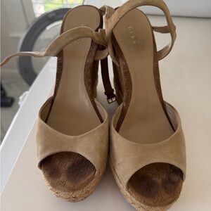 Gucci Beige Wedge Sandals for Women